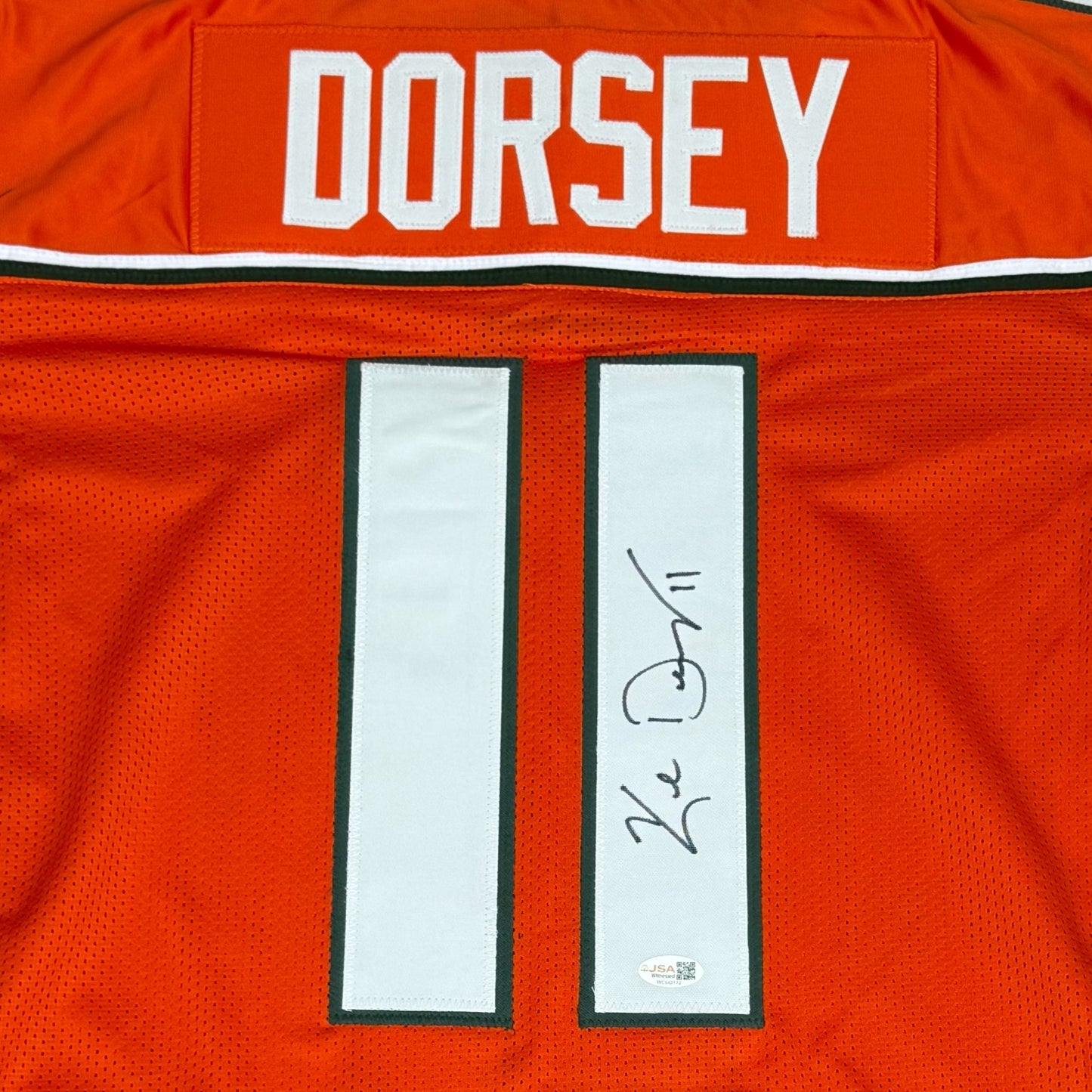 Ken Dorsey Autographed Miami (Orange #11) Custom Stitched Jersey - JSA