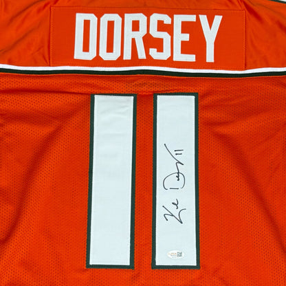 Ken Dorsey Autographed Miami (Orange #11) Custom Stitched Jersey - JSA