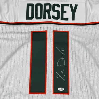 Ken Dorsey Autographed Miami (White #11) Custom Stitched Jersey - JSA