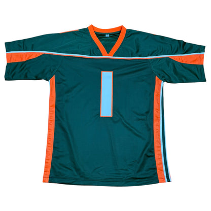 Roscoe Parrish Autographed Miami (Green #1) Custom Stitched Jersey - JSA