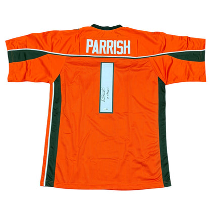 Roscoe Parrish Autographed Miami (Orange #1) Custom Stitched Jersey - JSA