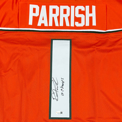 Roscoe Parrish Autographed Miami (Orange #1) Custom Stitched Jersey - JSA