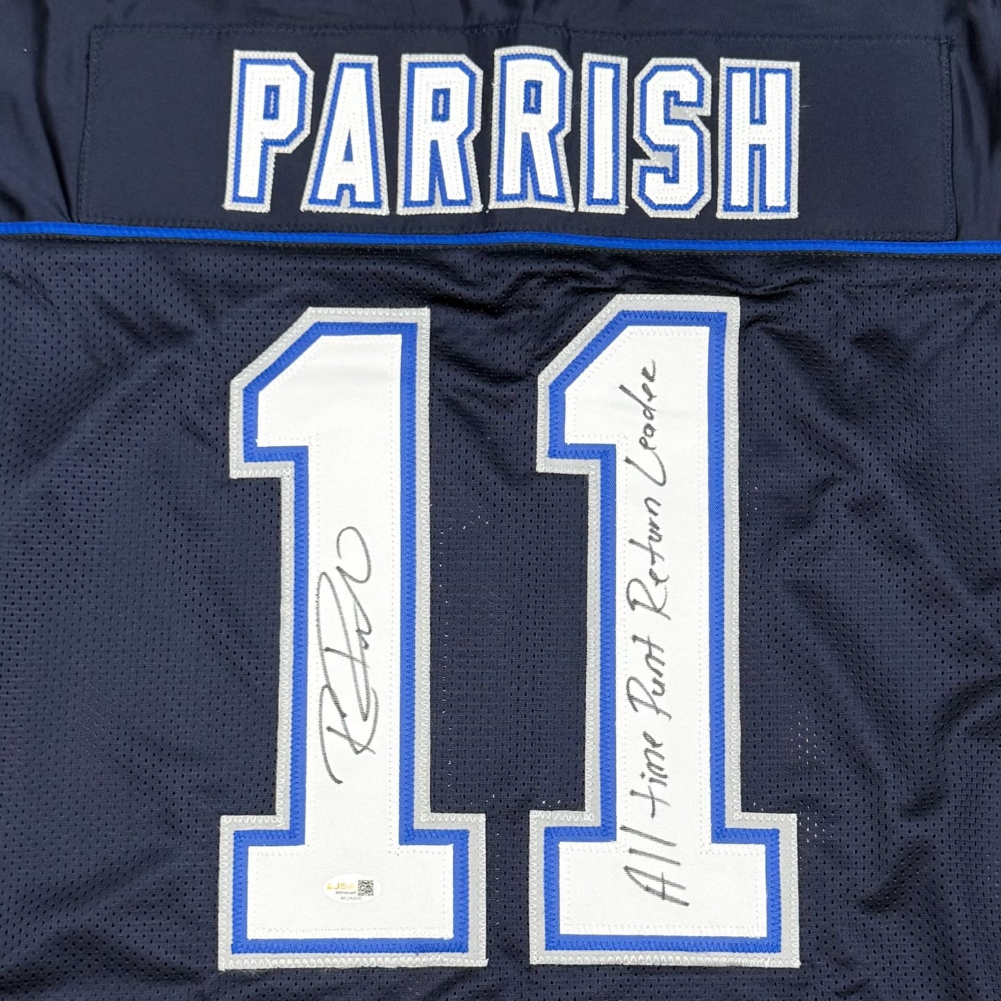 Roscoe Parrish Autographed Buffalo (Blue #11) Custom Stitched Jersey - JSA