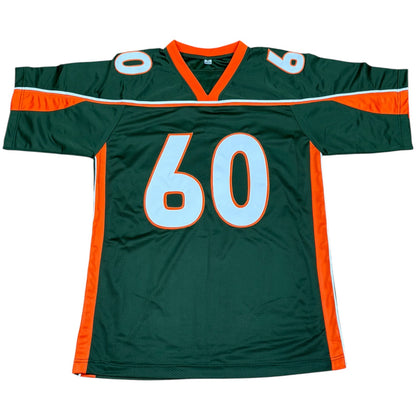 Vernon Carey Autographed Miami (Green #60) Custom Stitched Jersey - JSA