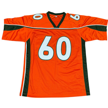 Vernon Carey Autographed Miami (Orange #60) Custom Stitched Jersey - JSA