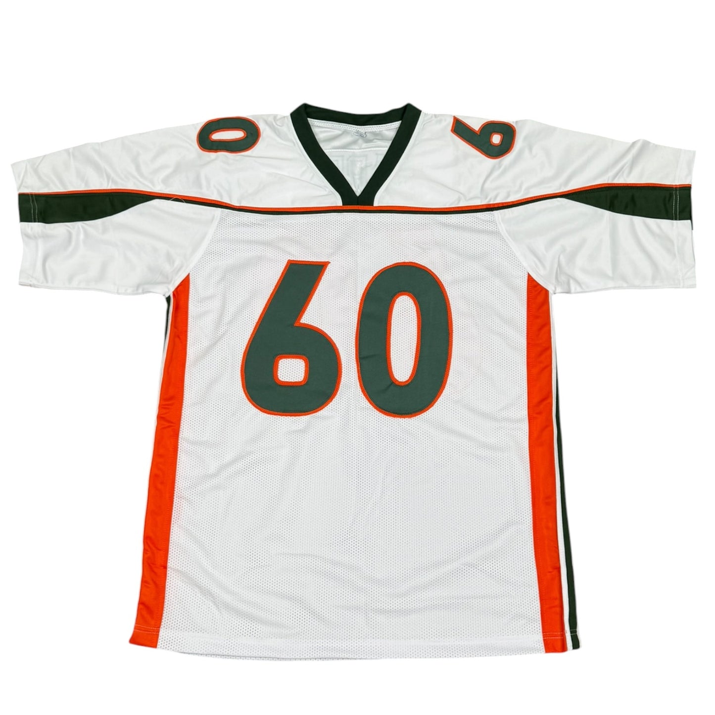 Vernon Carey Autographed Miami (White #60) Custom Stitched Jersey - JSA