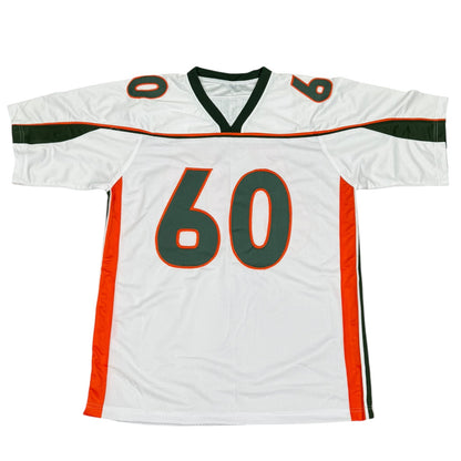 Vernon Carey Autographed Miami (White #60) Custom Stitched Jersey - JSA
