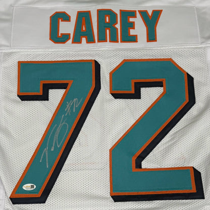 Vernon Carey Autographed Miami (White #72) Custom Stitched Jersey - JSA