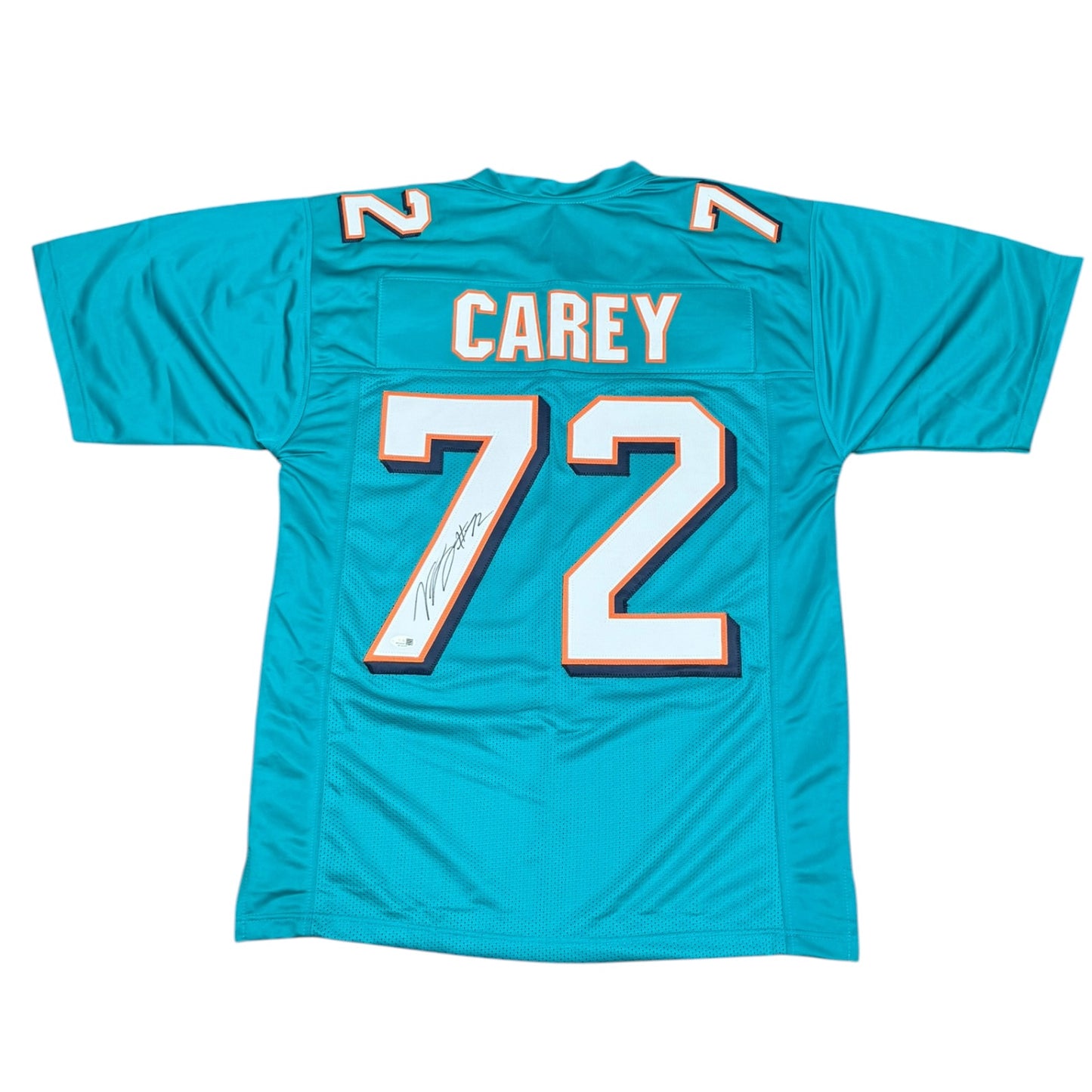 Vernon Carey Autographed Miami (Aqua #72) Custom Stitched Jersey - JSA