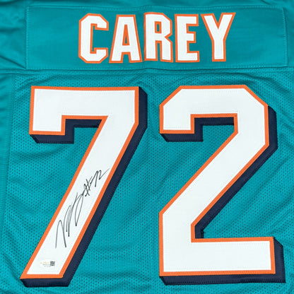 Vernon Carey Autographed Miami (Aqua #72) Custom Stitched Jersey - JSA