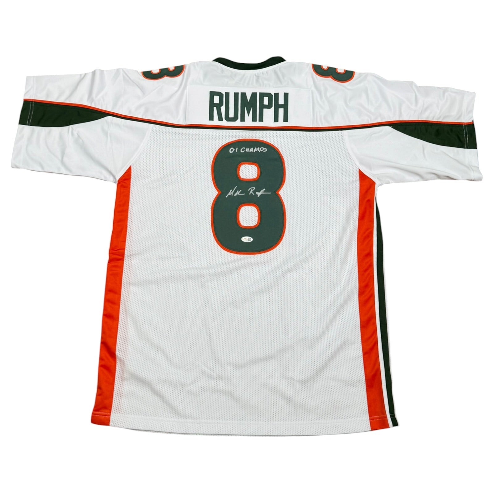 Mike Rumph Autographed Miami (White #8) Custom Stitched Jersey - JSA