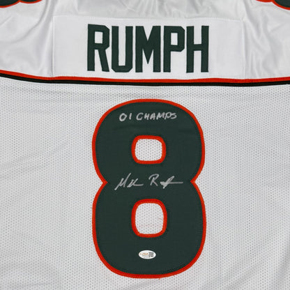 Mike Rumph Autographed Miami (White #8) Custom Stitched Jersey - JSA