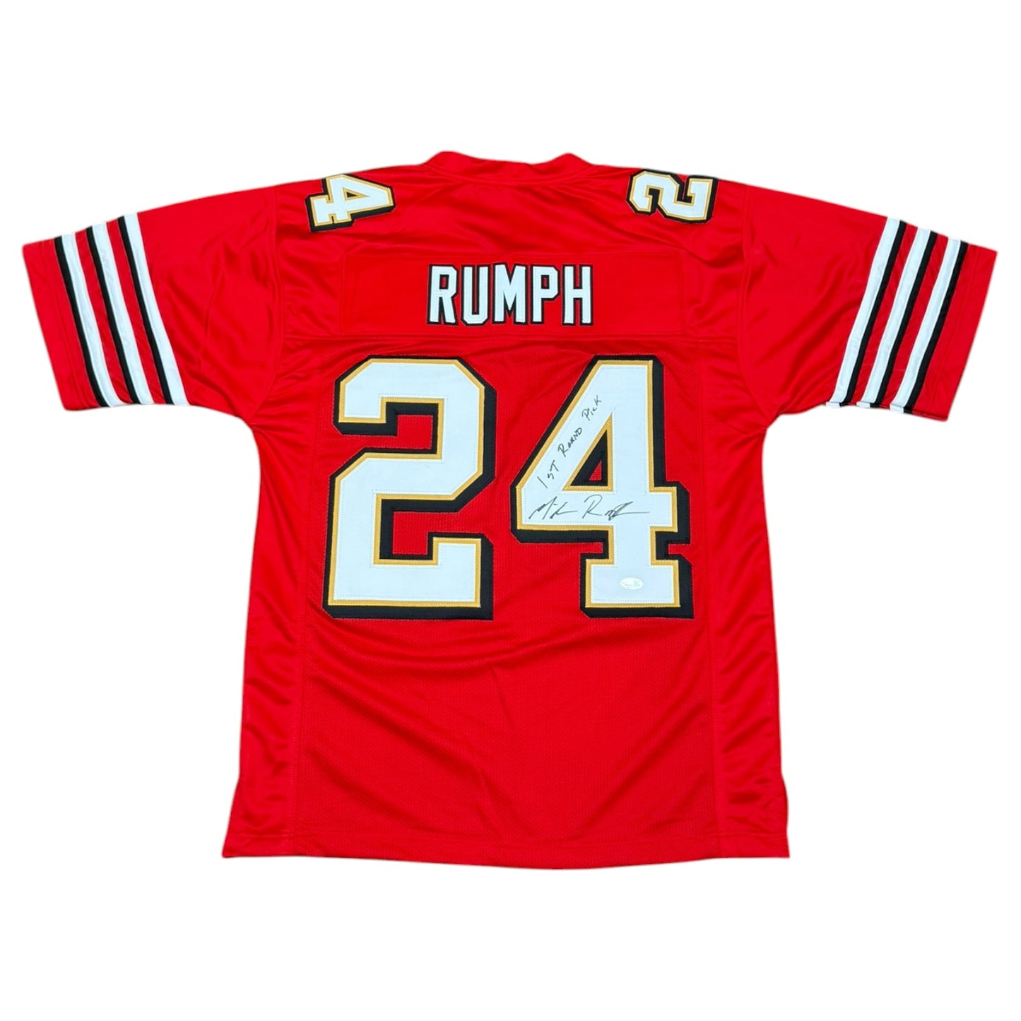 Mike Rumph Autographed San Francisco (Red #24) Custom Stitched Jersey - JSA