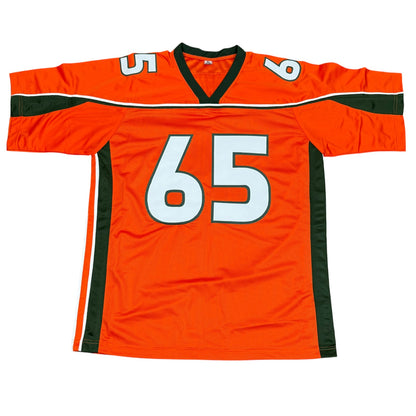 Martin Bibla Autographed Miami (Orange #65) Custom Stitched Jersey - JSA