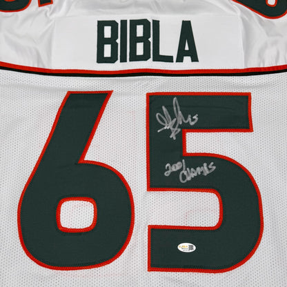 Martin Bibla Autographed Miami (White #65) Custom Stitched Jersey - JSA