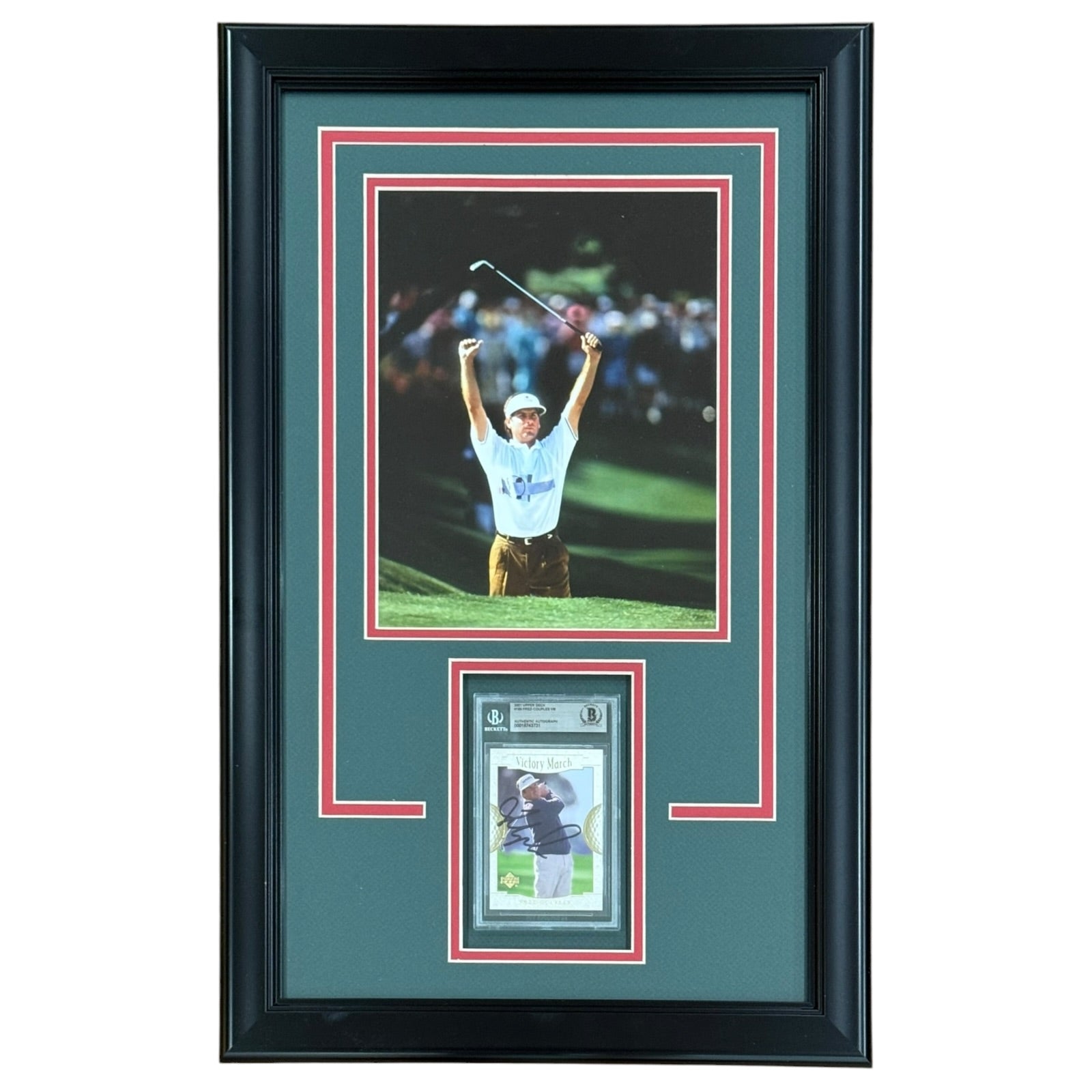 Fred Couples Autographed Golf Card Deluxe Framed with 1992 Masters 8x10 Photo - Beckett