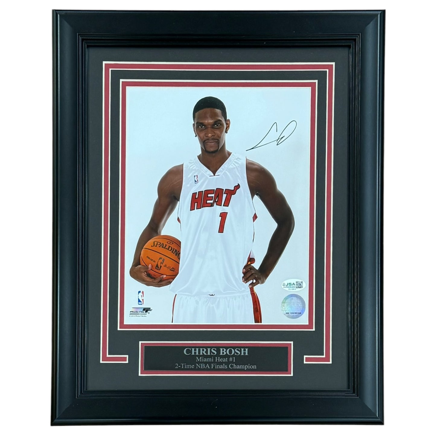 Chris Bosh Autographed Miami Heat Deluxe Framed 8x10 Photo - JSA