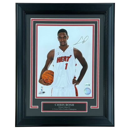 Chris Bosh Autographed Miami Heat Deluxe Framed 8x10 Photo - JSA