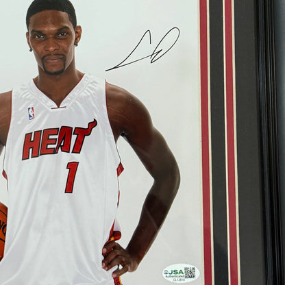 Chris Bosh Autographed Miami Heat Deluxe Framed 8x10 Photo - JSA