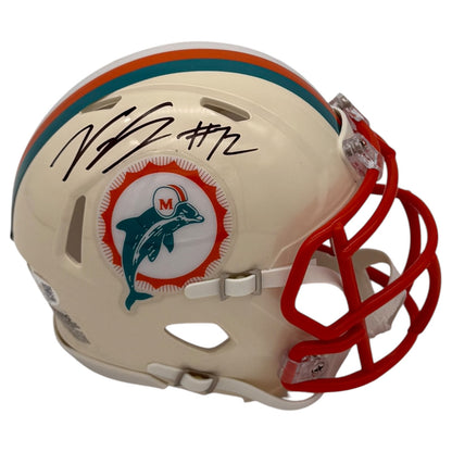 Vernon Carey Autographed Miami Dolphins (Retro) Mini Helmet - JSA