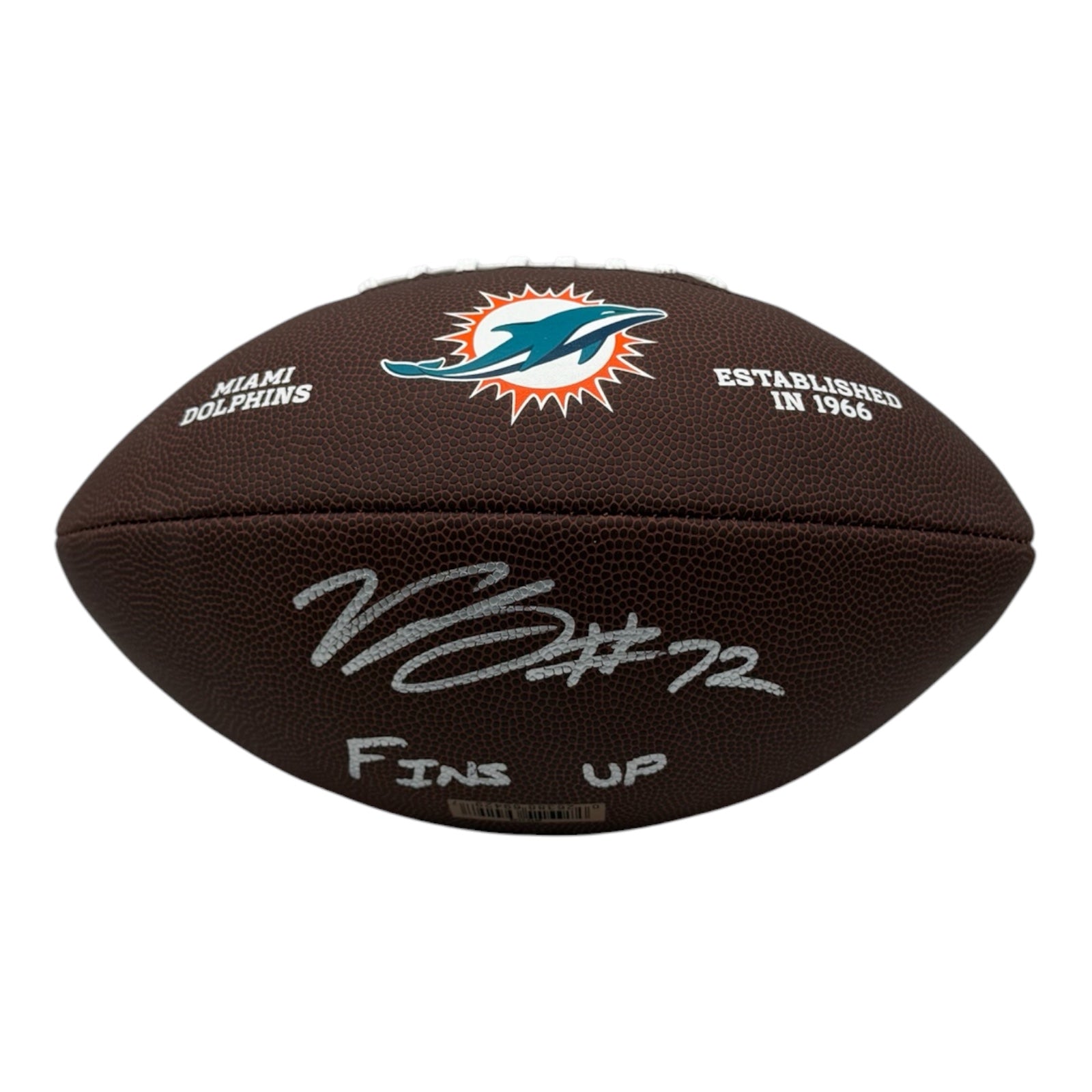 Vernon Carey Autographed Miami Dolphins Replica Football - JSA