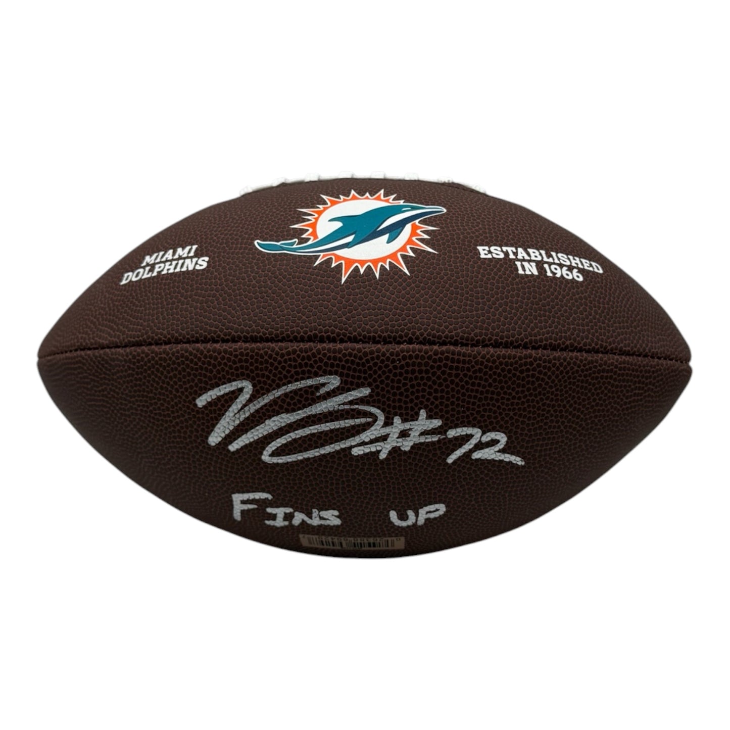 Vernon Carey Autographed Miami Dolphins Replica Football - JSA