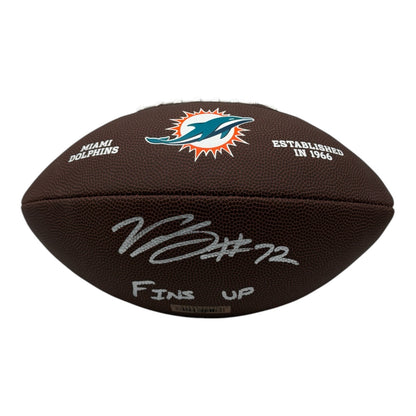 Vernon Carey Autographed Miami Dolphins Replica Football - JSA