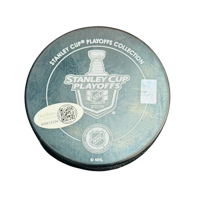 Ryan O'Reilly Autographed St Louis Blues 2019 Stanley Cup Logo Hockey Puck - Yellow Ink - JSA