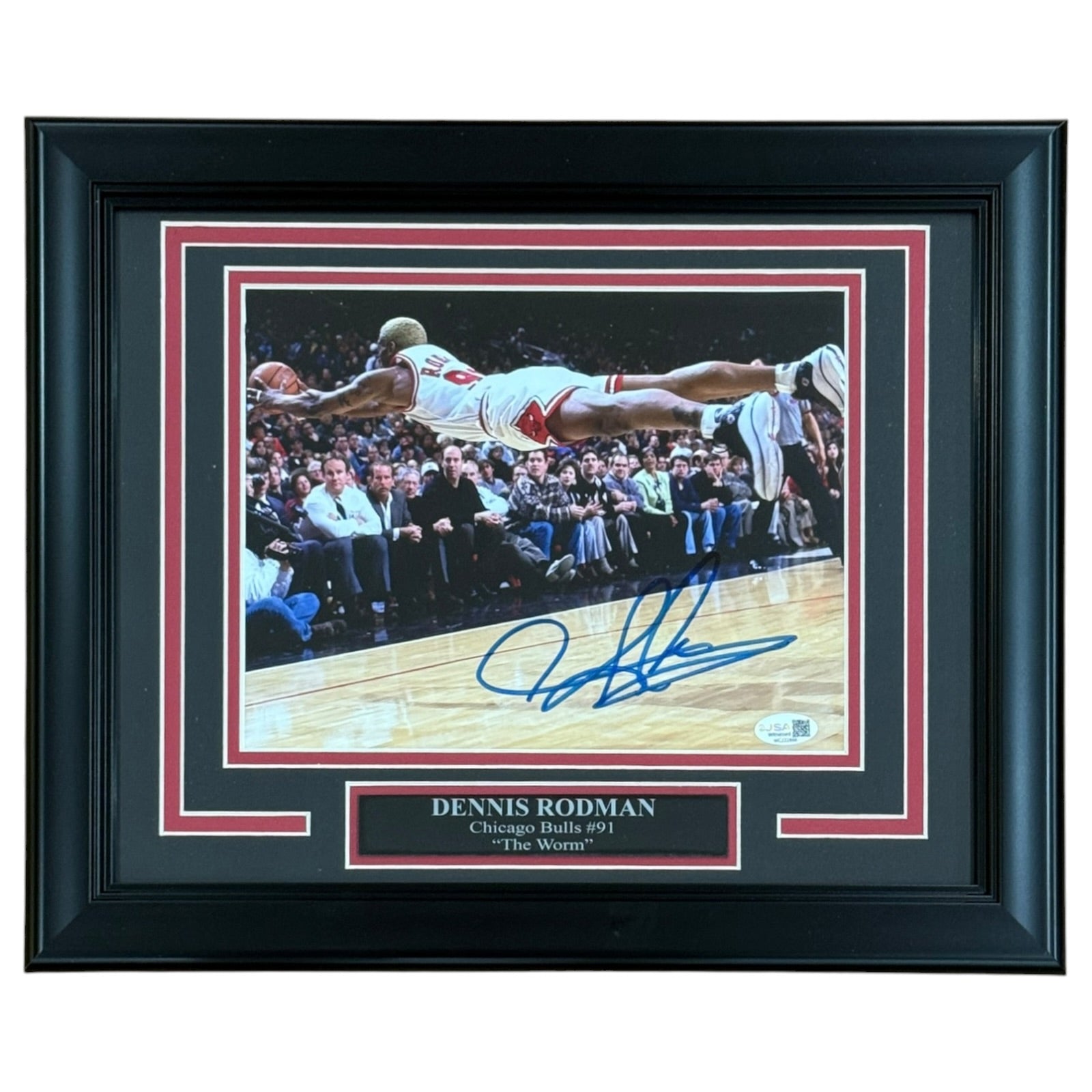 Dennis Rodman Autographed Chicago Bulls Deluxe Framed 8x10 Photo - JSA