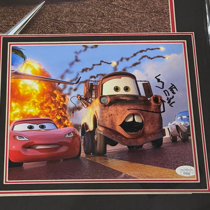 Cars Full-Size Movie Poster Deluxe Framed with 7 Cast Autographs - JSA