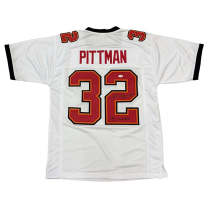 Michael Pittman Autographed Tampa Bay (White #32) Custom Stitched Jersey - JSA