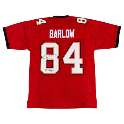 Reggie Barlow Autographed Tampa Bay (Red #84) Custom Stitched Jersey - JSA
