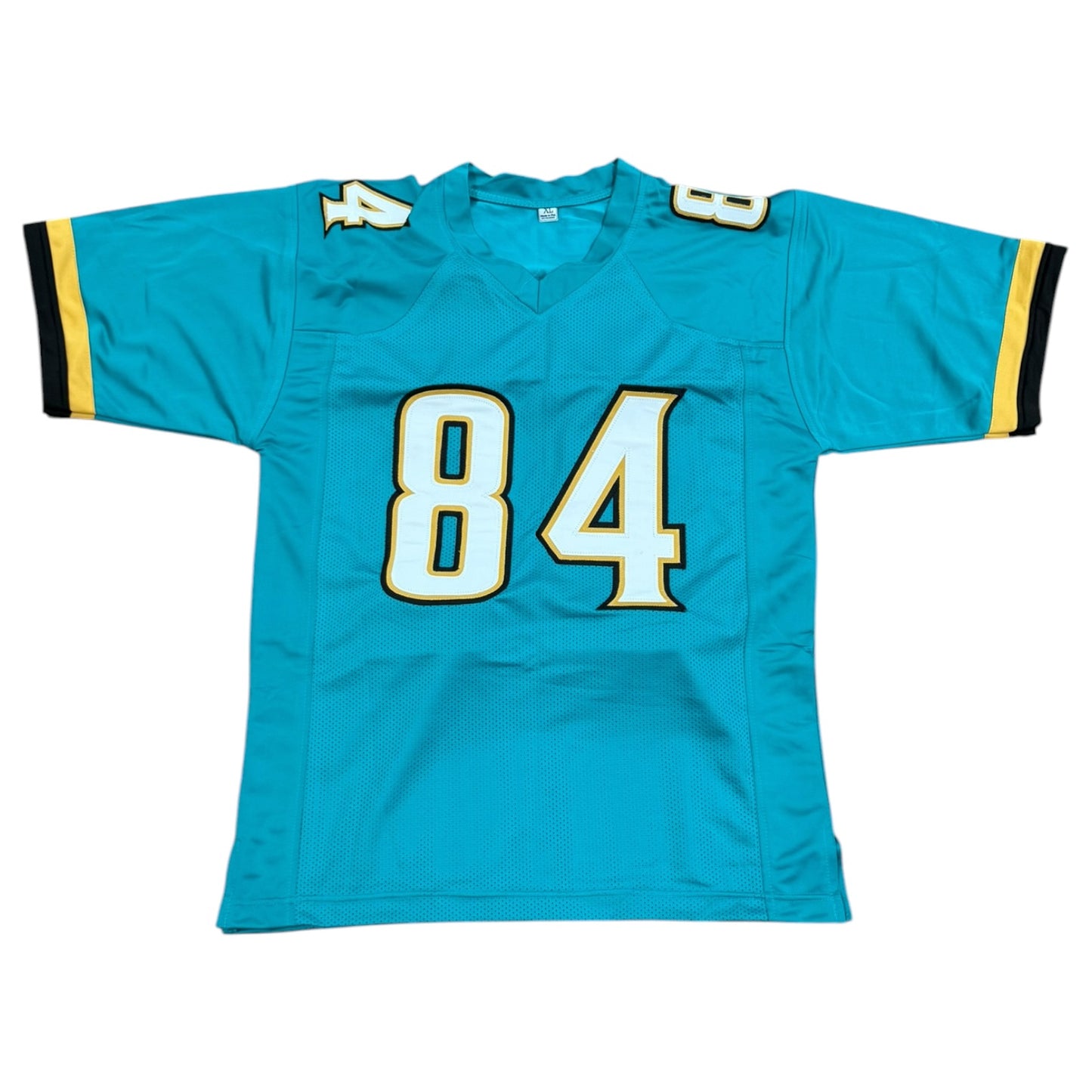 Reggie Barlow Autographed Jacksonville (Teal #84) Custom Stitched Jersey - JSA