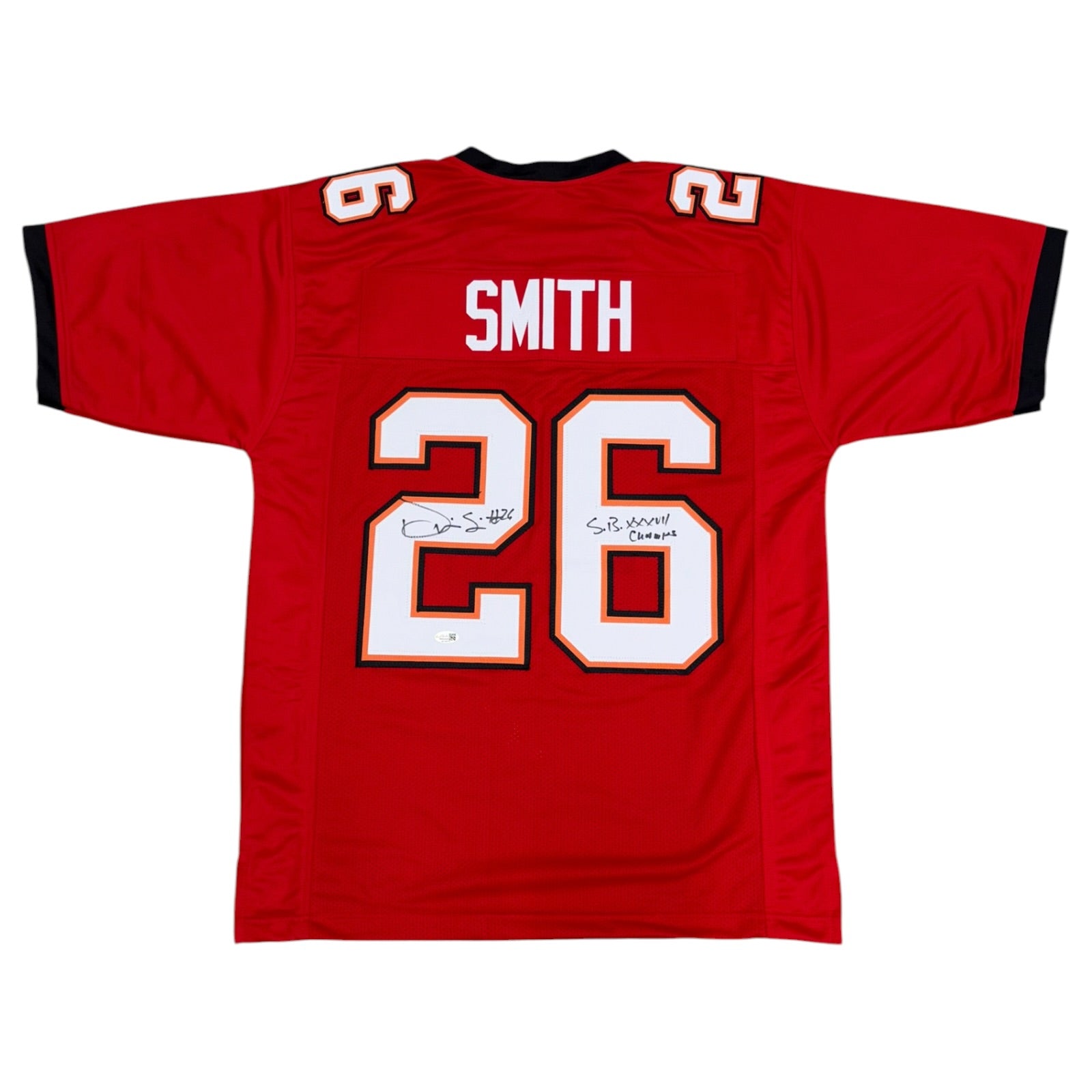 Dwight Smith Autographed Tampa Bay (Red #26) Custom Stitched Jersey - JSA
