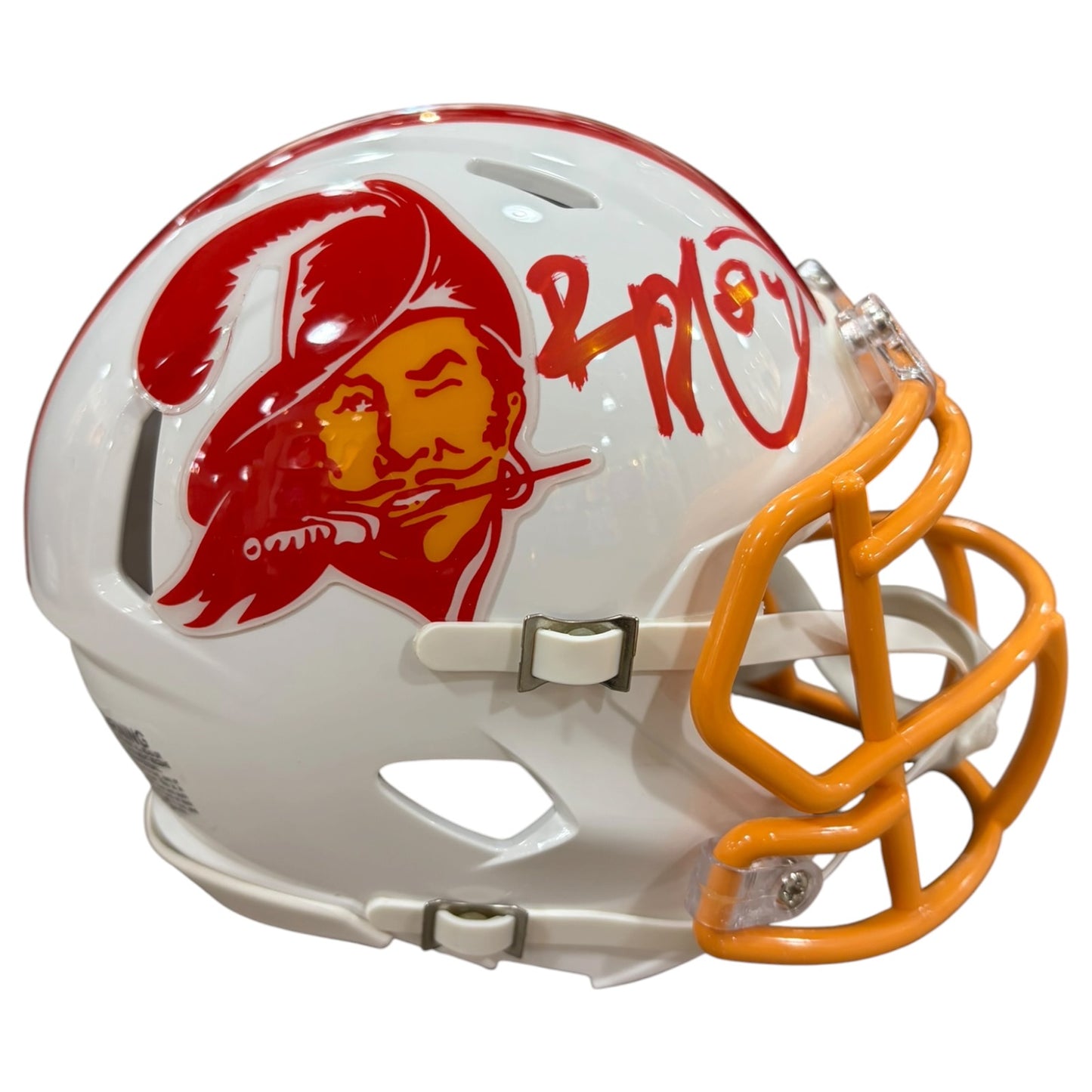 Reggie Barlow Autographed Tampa Bay Buccaneers (Creamsicle Throwback) Mini Helmet - JSA