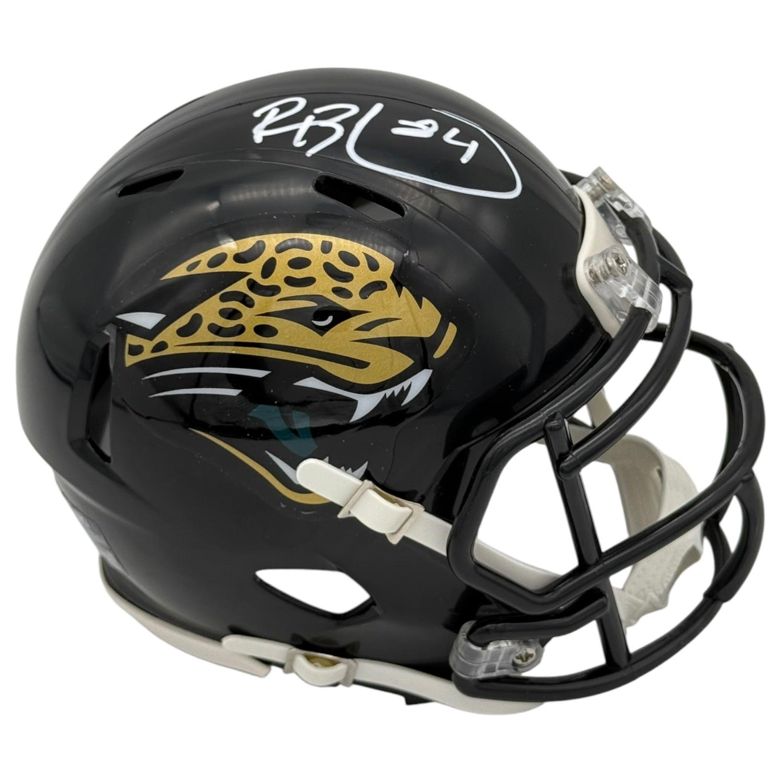 Reggie Barlow Autographed Jacksonville Jaguars (Throwback) Mini Helmet - JSA