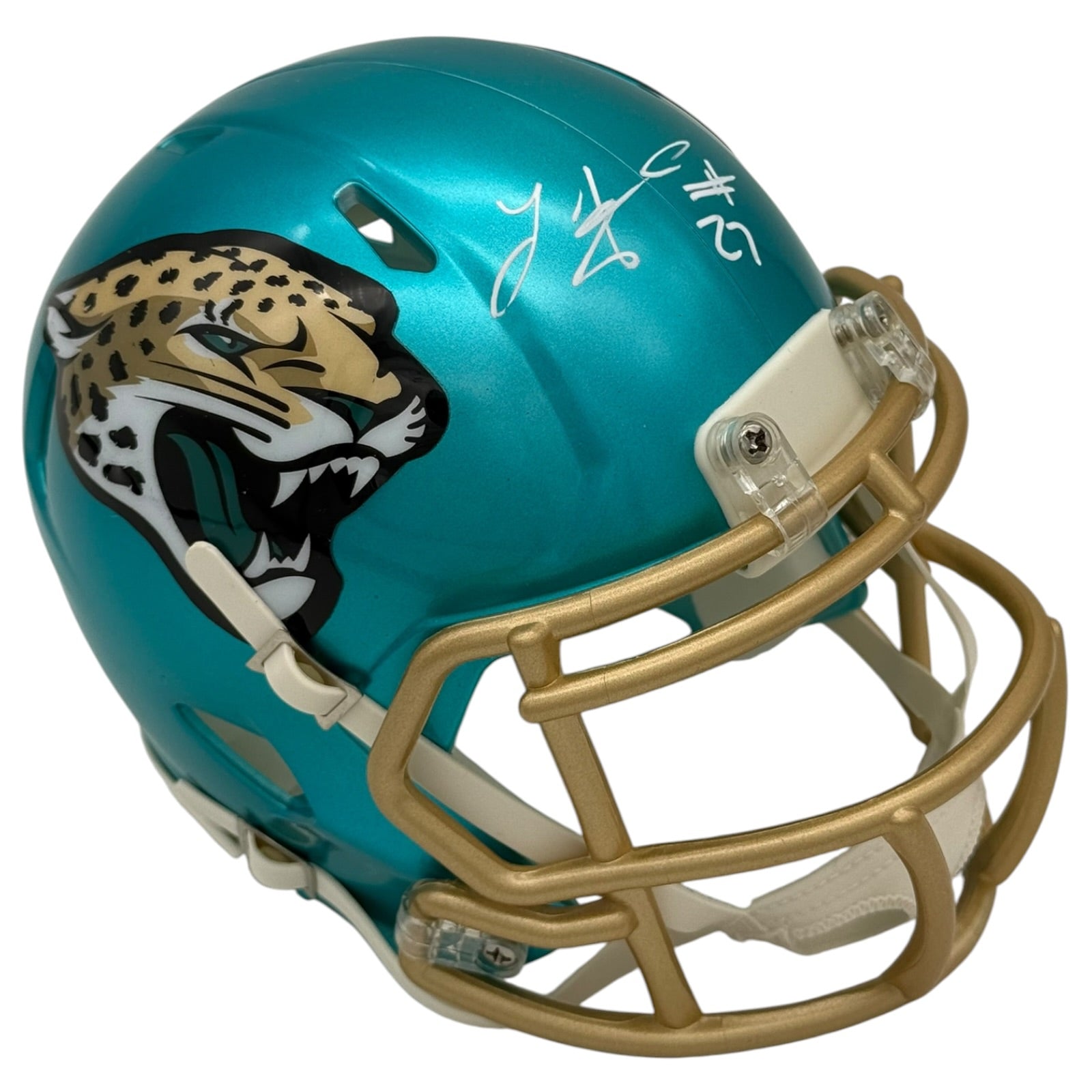 Leonard Fournette Autographed Jacksonville Jaguars (Flash) Mini Helmet - JSA
