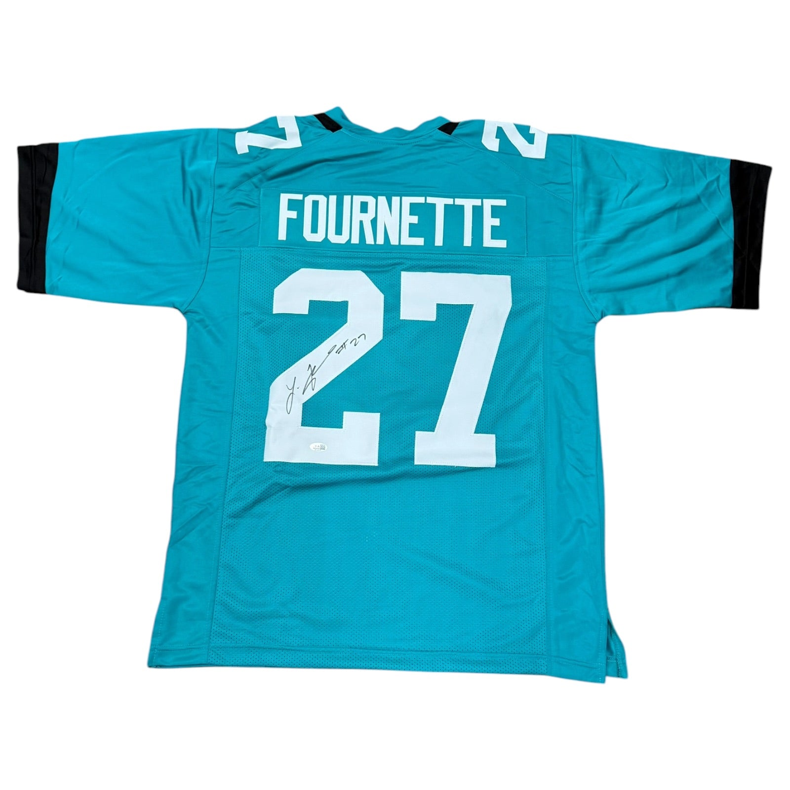 Leonard Fournette Autographed Jacksonville (Teal #27) Custom Stitched Jersey - JSA