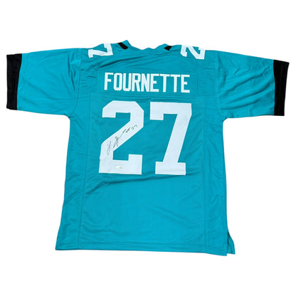Leonard Fournette Autographed Jacksonville (Teal #27) Custom Stitched Jersey - JSA
