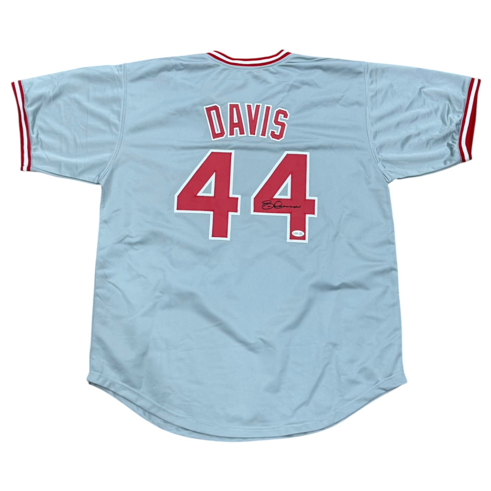 Eric Davis Autographed Cincinnati (Grey #44) Custom Stitched Jersey - JSA