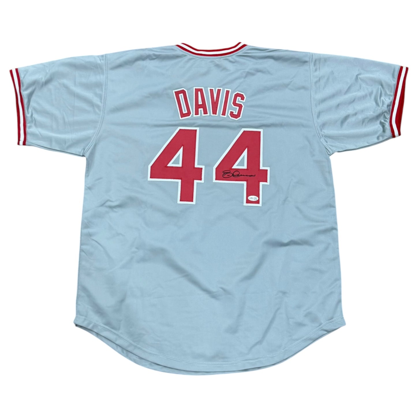 Eric Davis Autographed Cincinnati (Grey #44) Custom Stitched Jersey - JSA