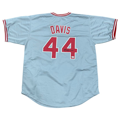 Eric Davis Autographed Cincinnati (Grey #44) Custom Stitched Jersey - JSA