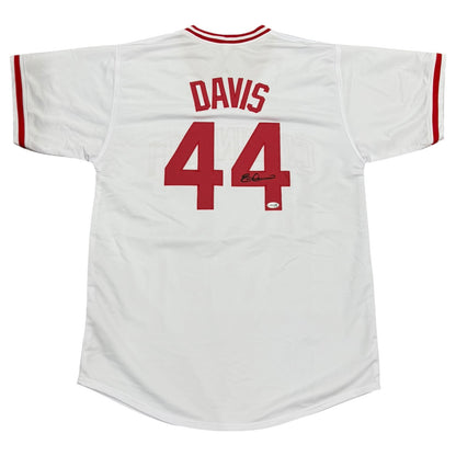 Eric Davis Autographed Cincinnati (White #44) Custom Stitched Jersey - JSA