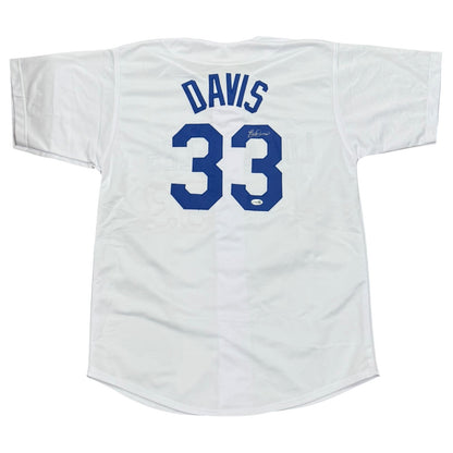 Eric Davis Autographed Los Angeles (White #33) Custom Stitched Jersey - JSA