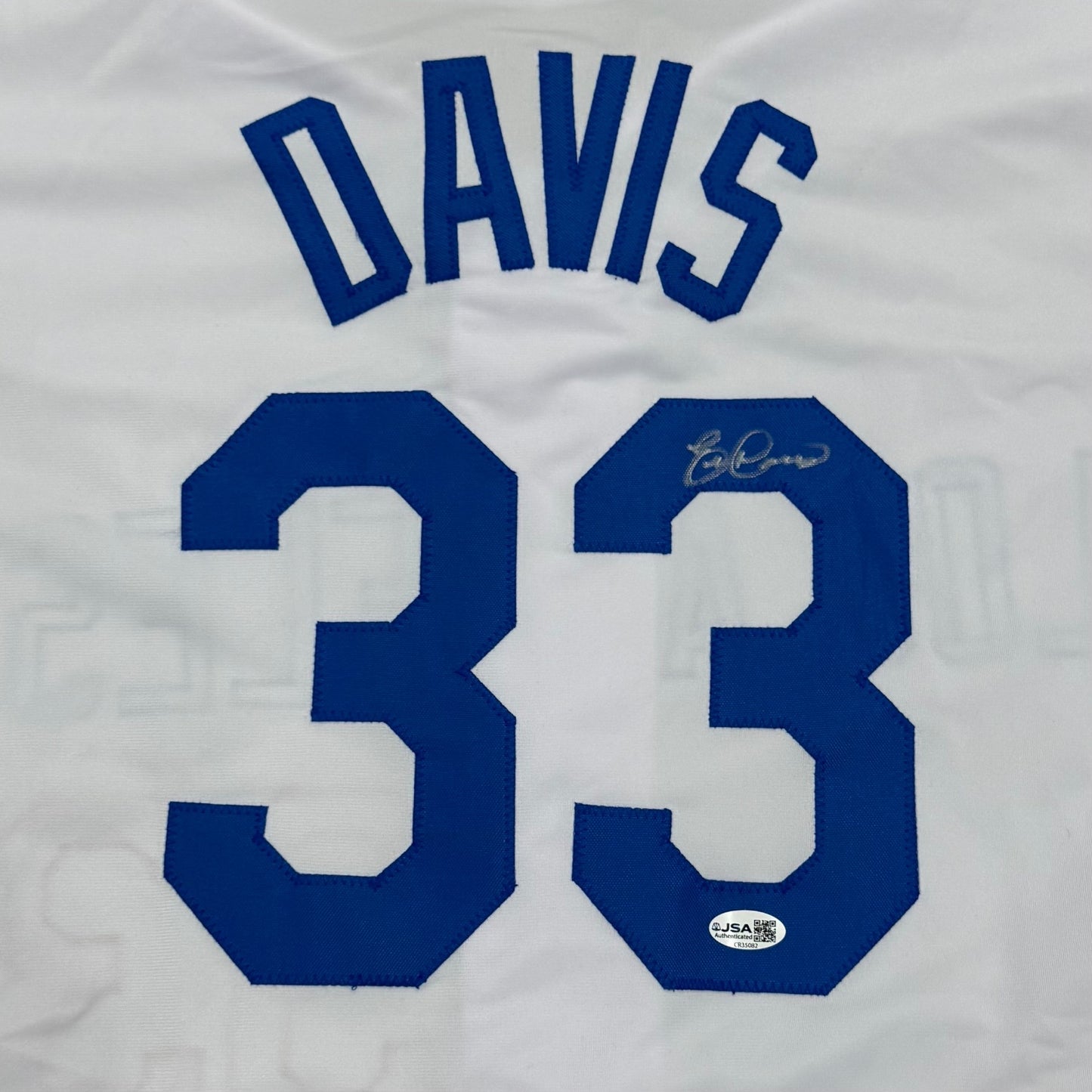 Eric Davis Autographed Los Angeles (White #33) Custom Stitched Jersey - JSA