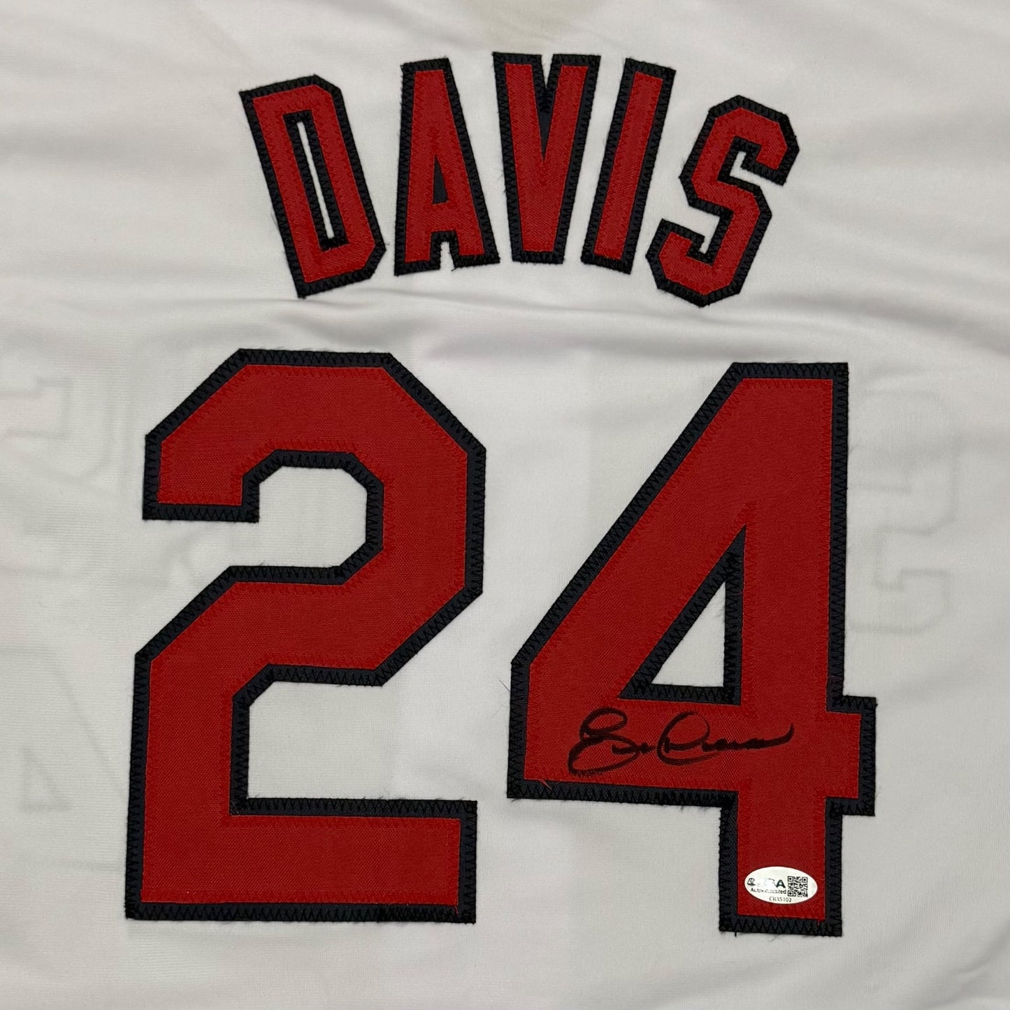Eric Davis Autographed St. Louis (White #24) Custom Stitched Jersey - JSA