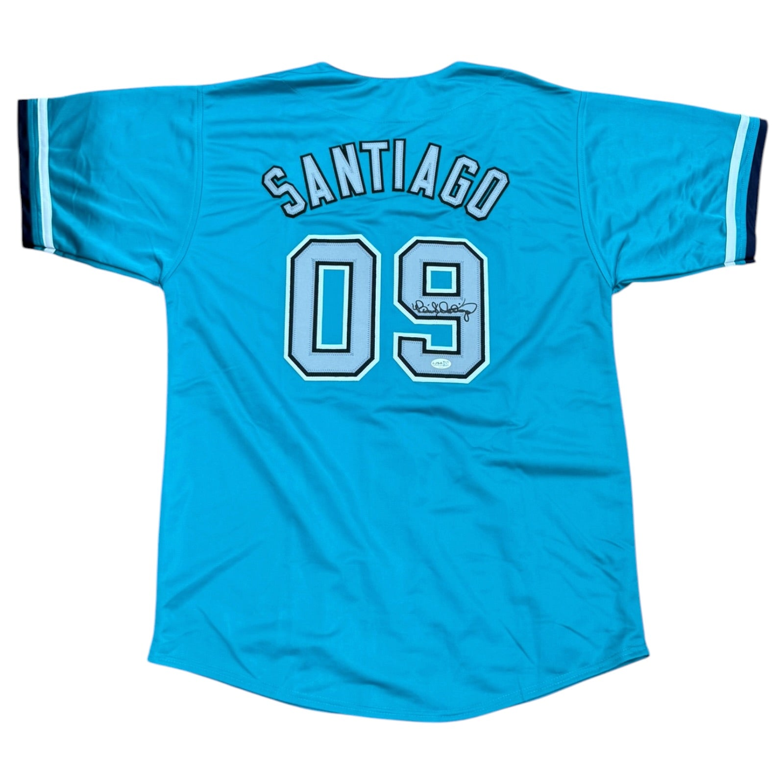 Benito Santiago Autographed Florida (Teal #09) Custom Stitched Jersey - JSA
