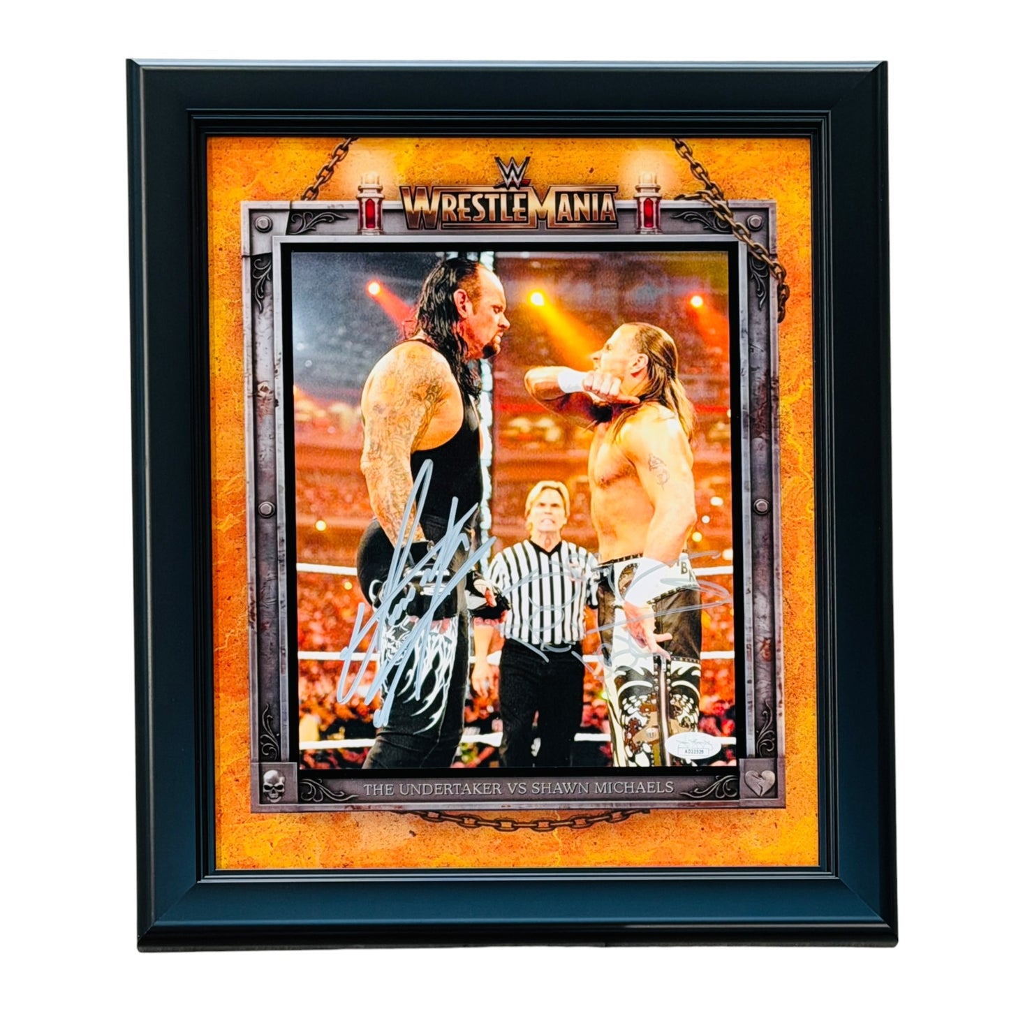 Undertaker & Shawn Michaels Autographed WrestleMania Deluxe Framed 8x10 Photo - JSA