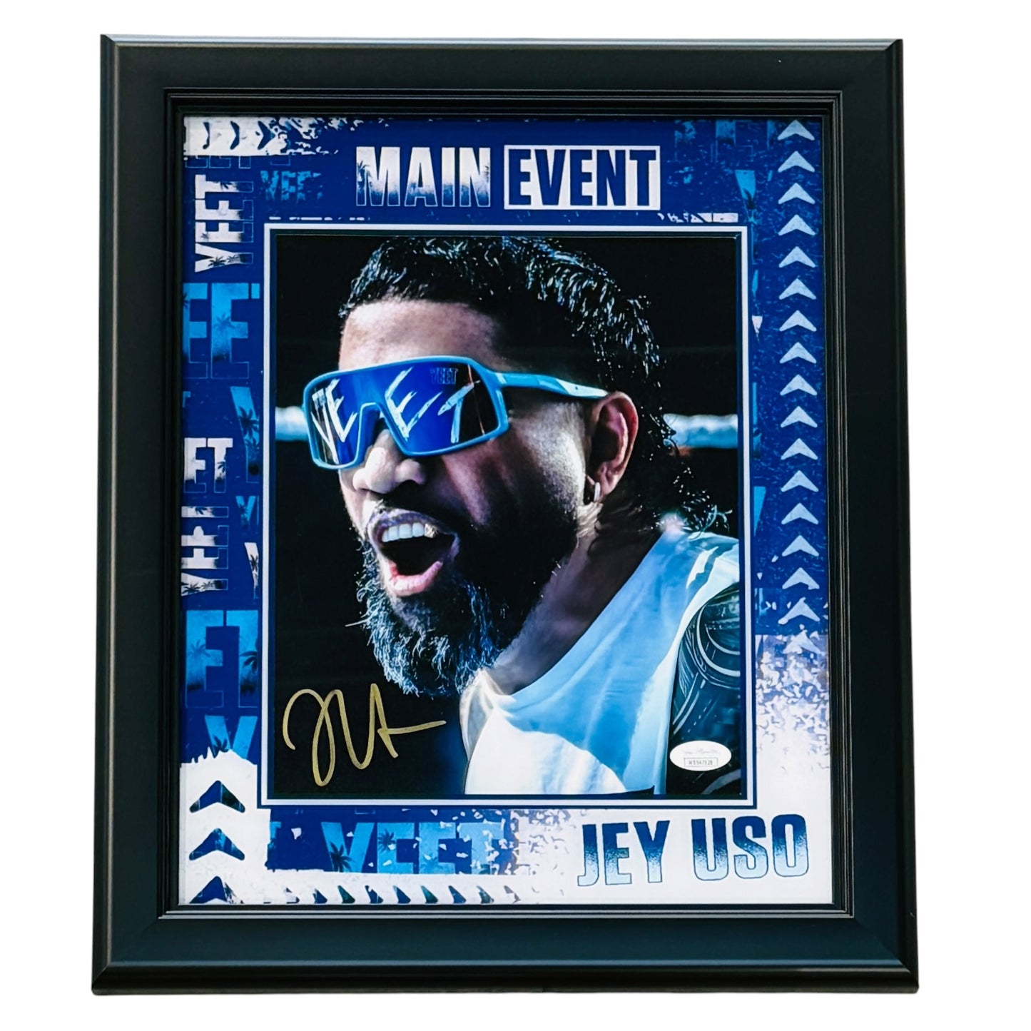 Jey Uso Autographed Yeet Deluxe Framed 8x10 Photo - JSA