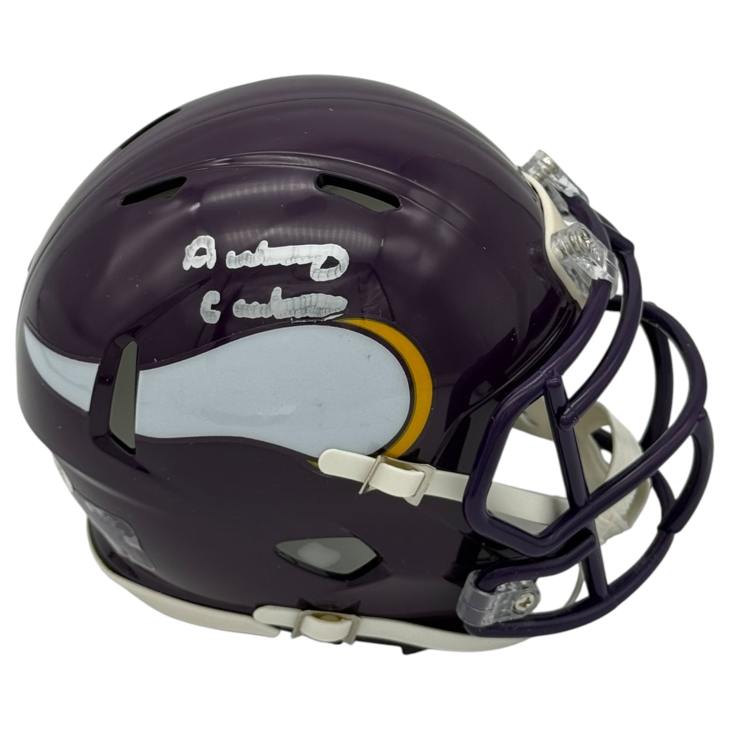 Anthony Carter Autographed Minnesota Vikings (Throwback) Mini Helmet - JSA